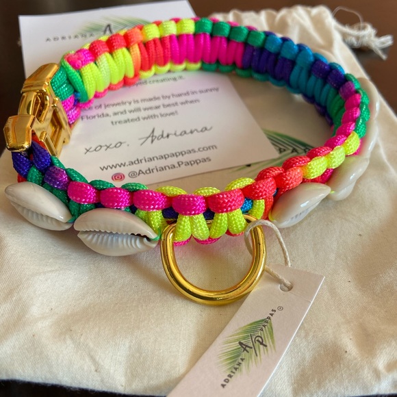 Adriana Pappas Rainbow Shells Dog Collar Small 11.5” - Picture 4 of 9